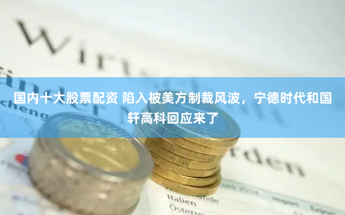国内十大股票配资 陷入被美方制裁风波，宁德时代和国轩高科回应来了