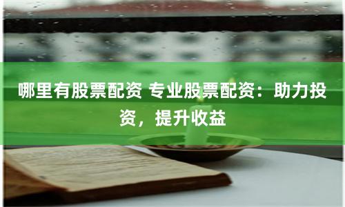 哪里有股票配资 专业股票配资：助力投资，提升收益